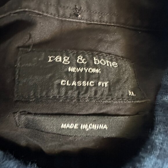 rag & bone Blue Checkered Casual Button Down Shirt - Picture 2 of 3